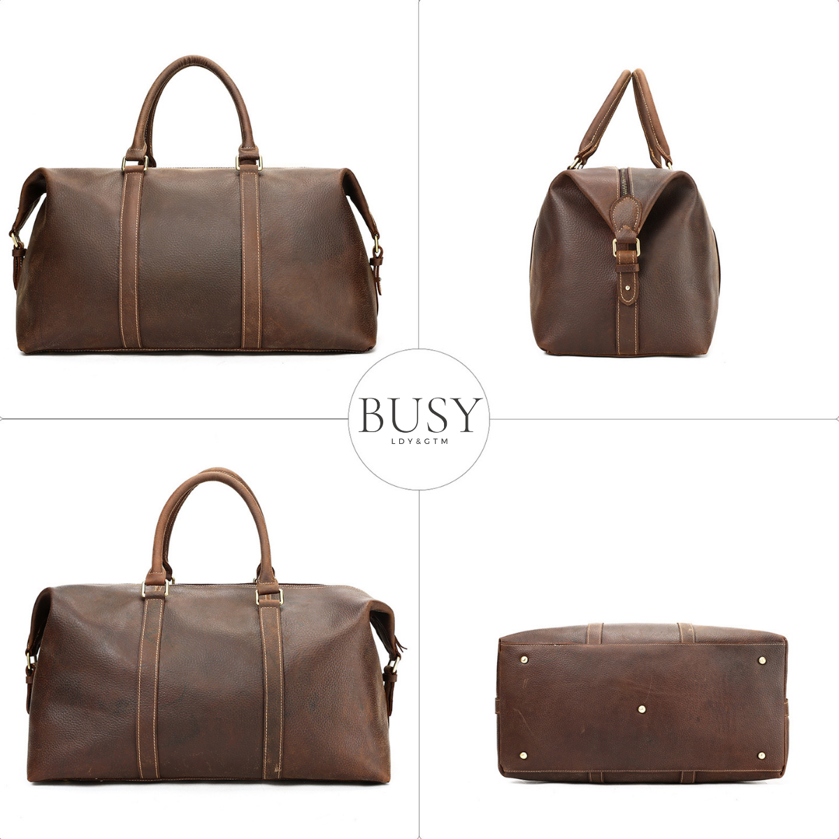 Geantă de voiaj, fitness, piele naturala premium, Tote ,capacitate mare, maro