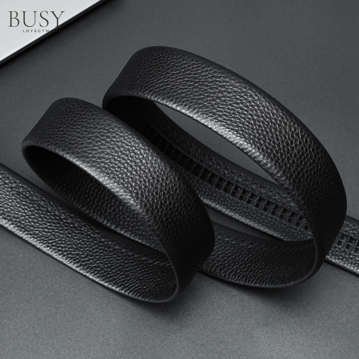 Curea barbati piele naturală, cataramă automată, Negru Elegance