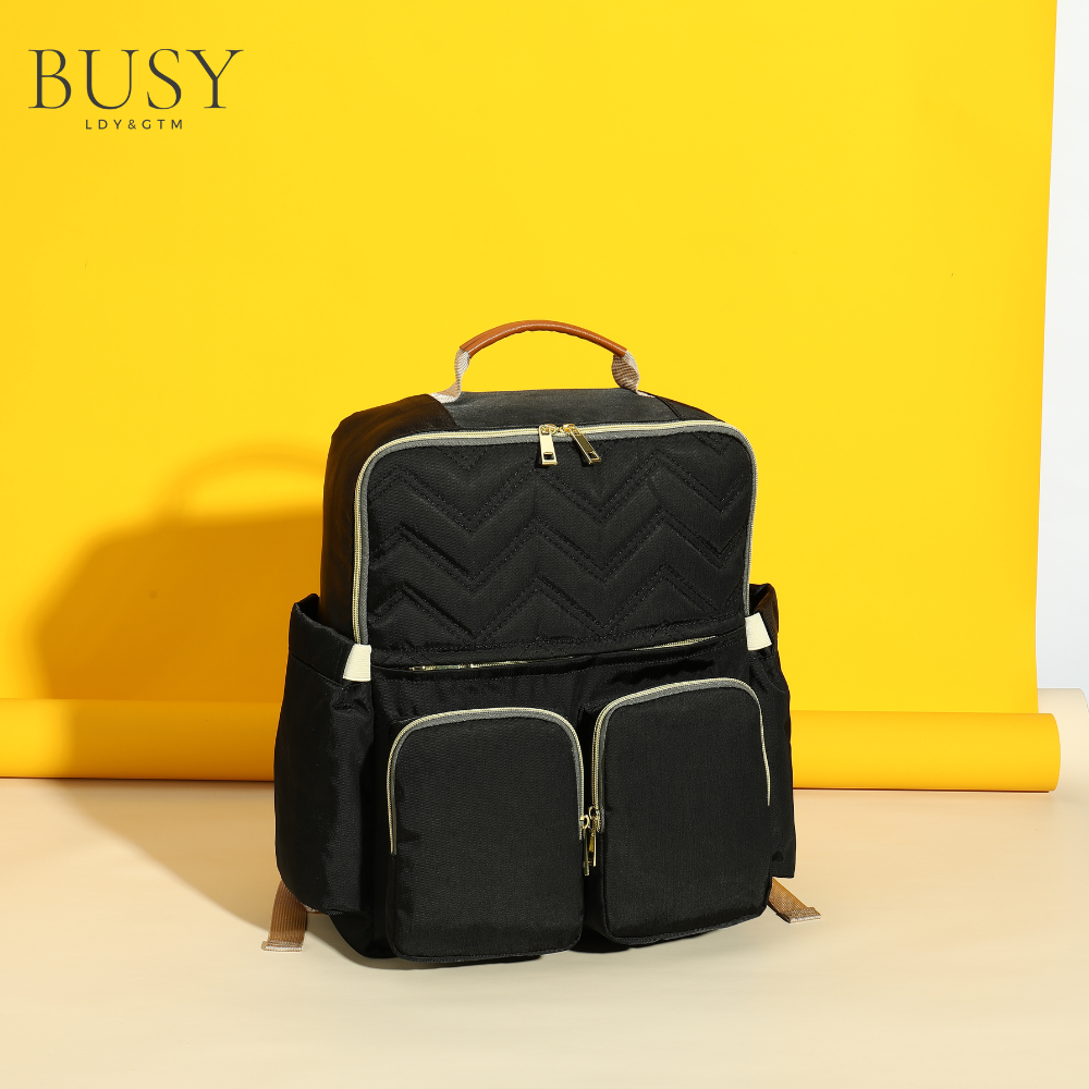 Rucsac pentru Mamici Mom, mini aleza inclusa, impermeabil si antibacterial