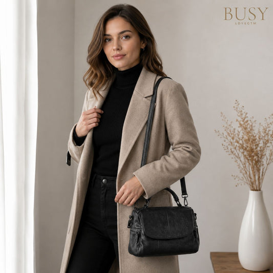 Geantă dama din piele naturală Sara - Dark Grey
