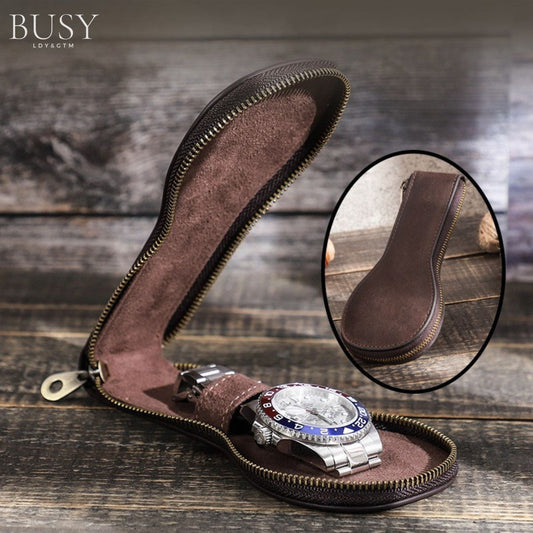 Husă ceas din piele naturala Crazy Horse, Skate BUSY LDY & GTM® - coffee