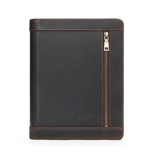 Mapa organizatoare din piele naturală, compartiment tableta - smartphone - Orion Business - coffee