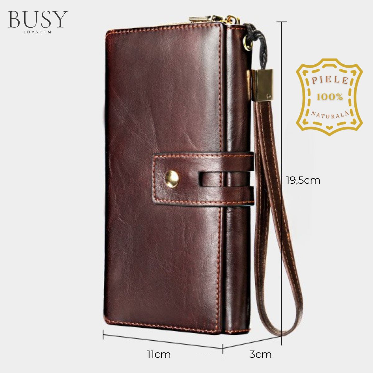 Portofel dama piele naturala mare Maya Busy Lady & Gentleman maro