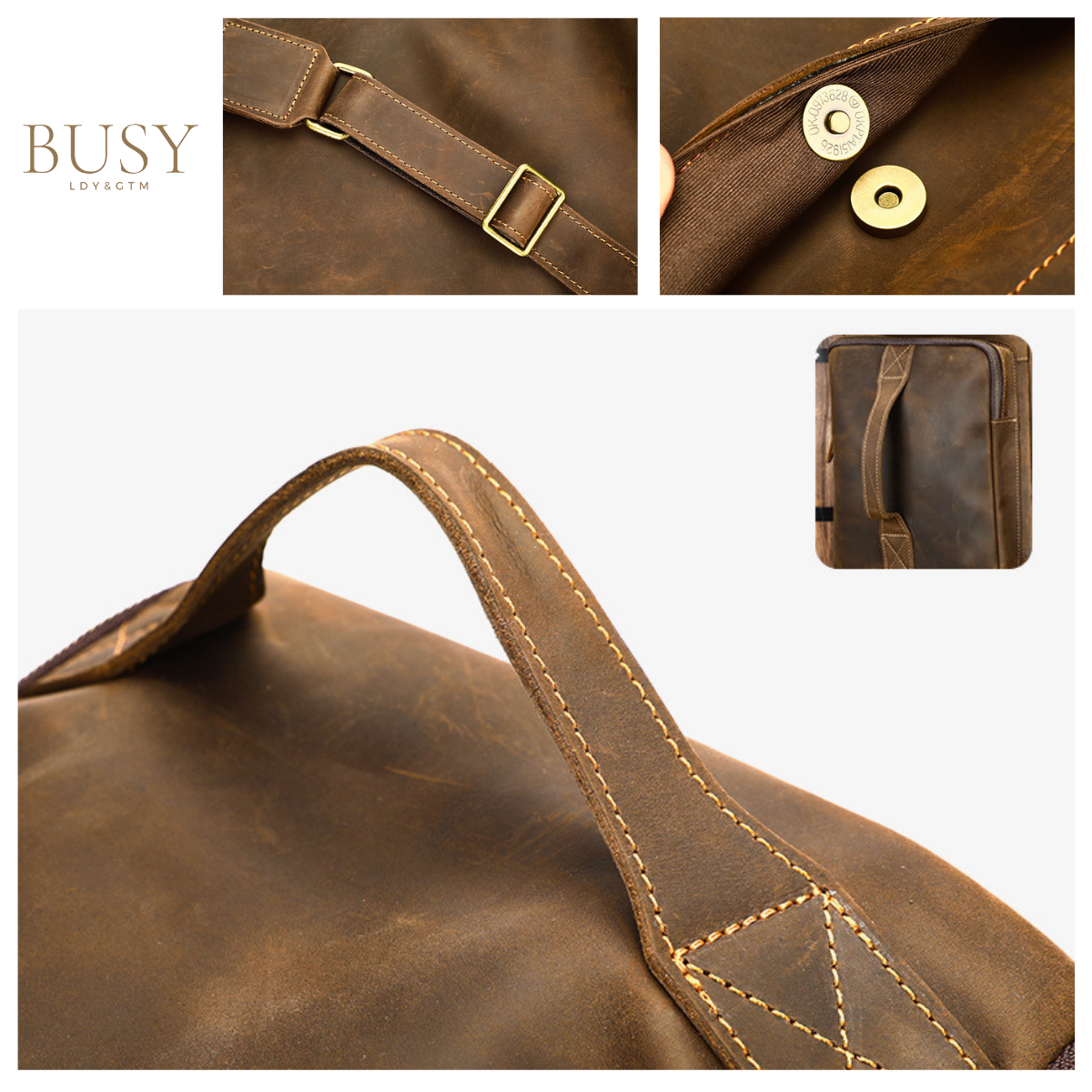 Rucsac laptop 16' din piele naturala, Nomad Gear XL, capacitate mare, coffee