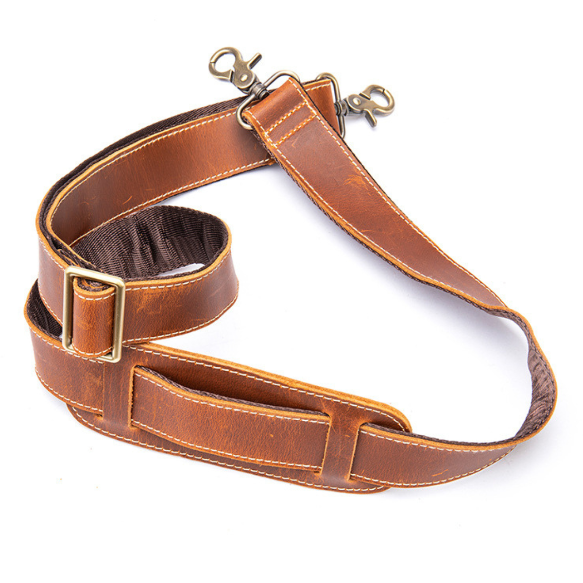 Curea de umar din piele naturala CrazyHorse, pentru serviete, genti, genti de voiaj, maro