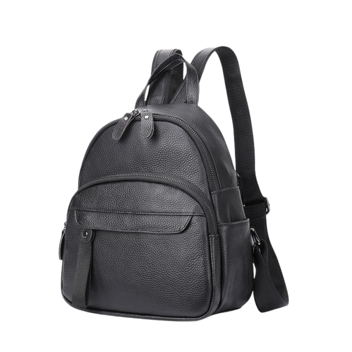 Rucsac dama Grace, piele naturala, negru