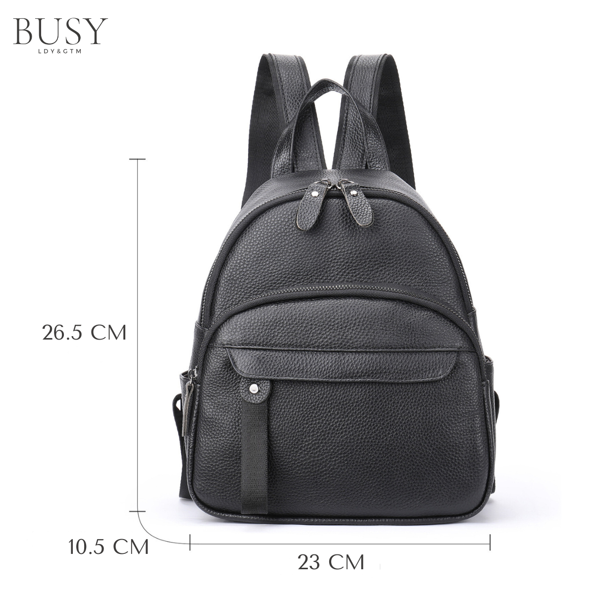 Rucsac dama Grace, piele naturala, negru