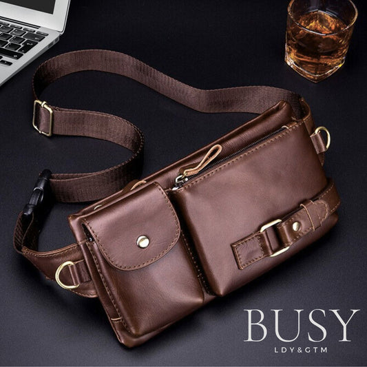 Borsetă unisex Velo, piele naturală, 4 buzunare antifurt, BUSY LDY & GTM® oil coffee