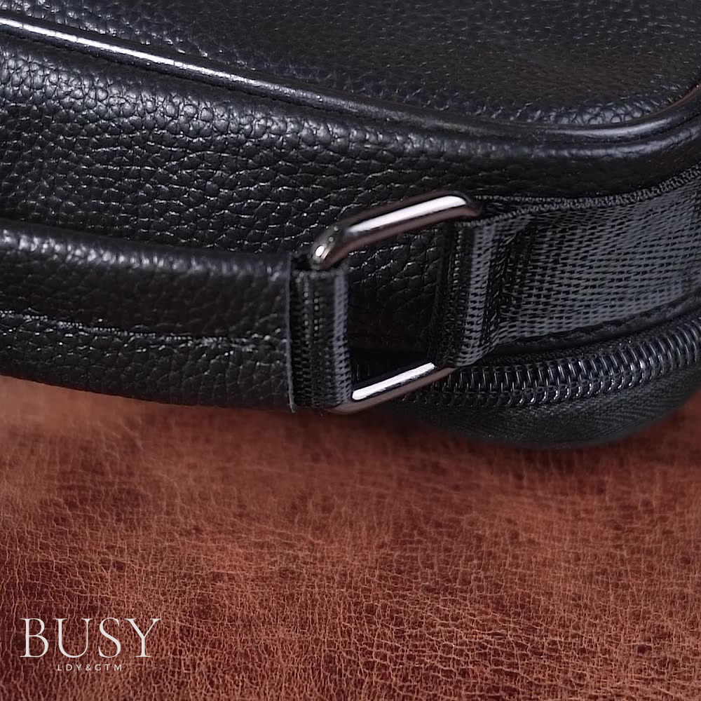 Geanta barbati Tata, piele naturala, compartimente multiple, de mana si de umar, maro