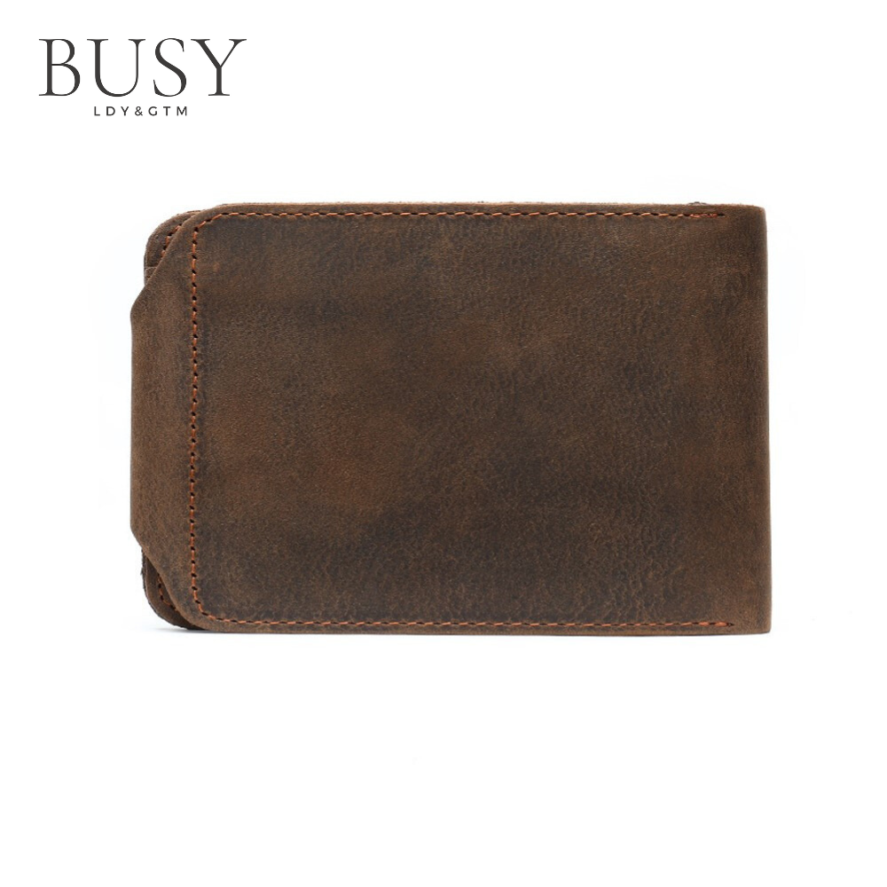 Portofel barbati Echo, piele naturala premium, buzunar carte identitate, sloturi card, permis, maro