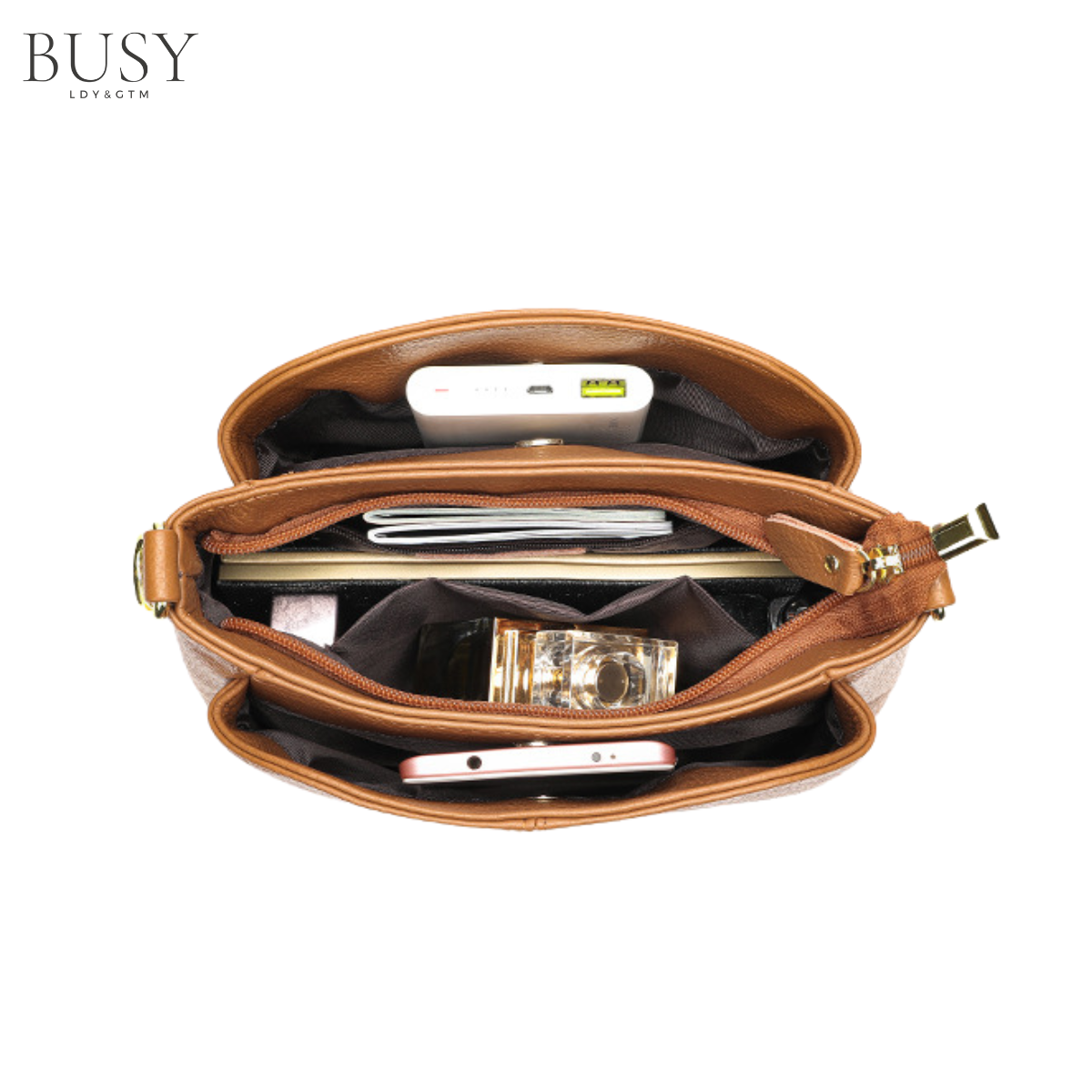 Geanta dama Caprice, piele naturala, de umar si de mana, compartimente multiple, RedWine