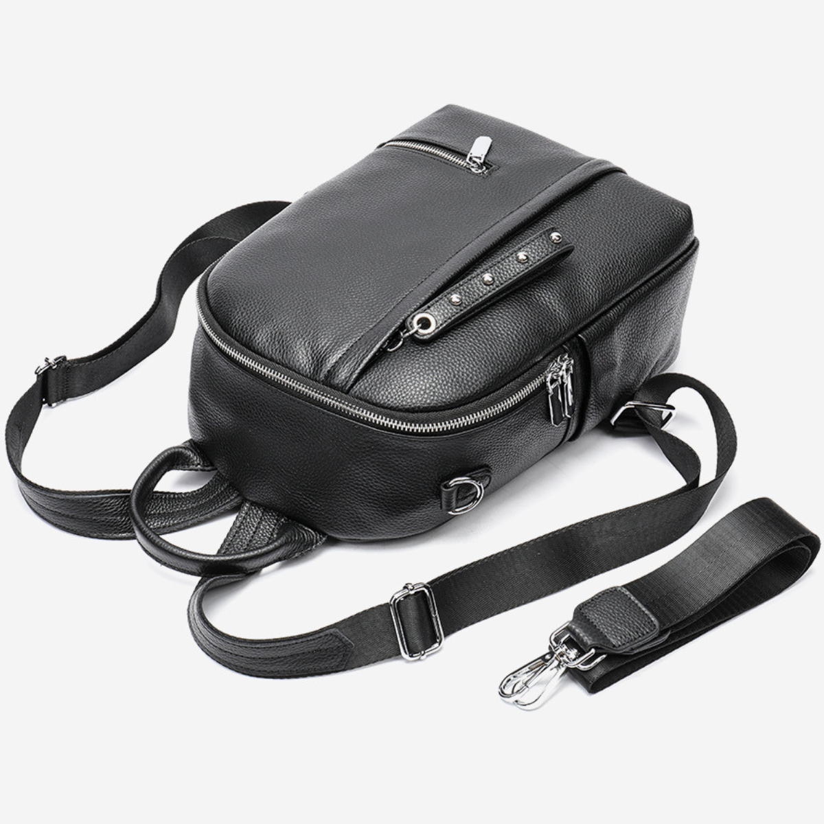 Rucsac dama piele naturala, Eclisse, Negru