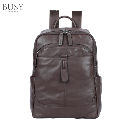 Rucsac din piele Barreta, unisex, capacitate mare, spatiu tableta si laptop