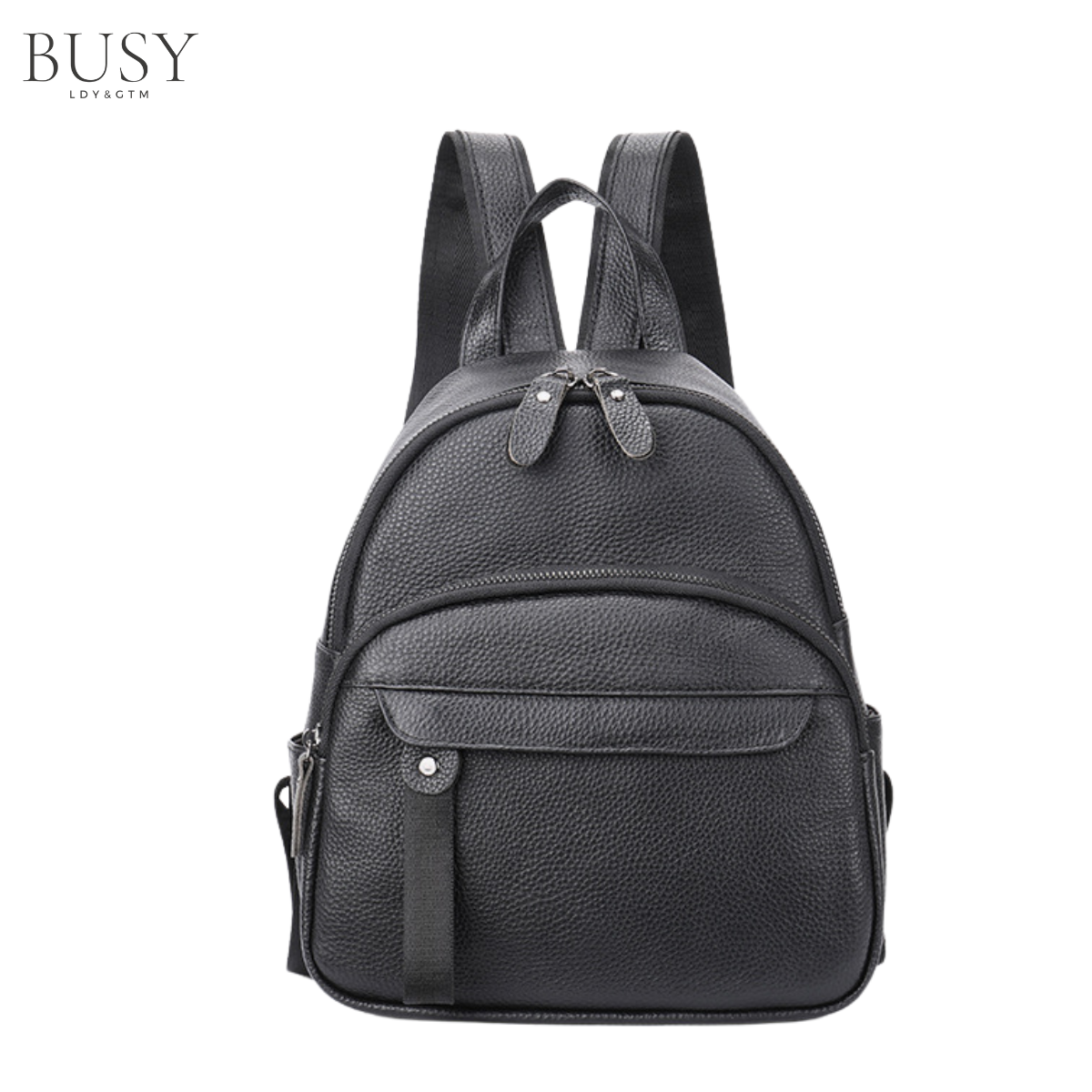 Rucsac dama Grace, piele naturala, negru