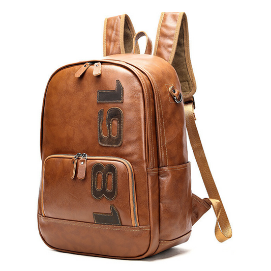 Rucsac laptop 15’ Origins, barbati, piele naturala, capacitate mare documente, maro