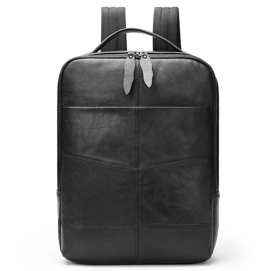 Rucsac piele Spark, piele naturala premium, unisex, compartiment tableta si laptop, negru
