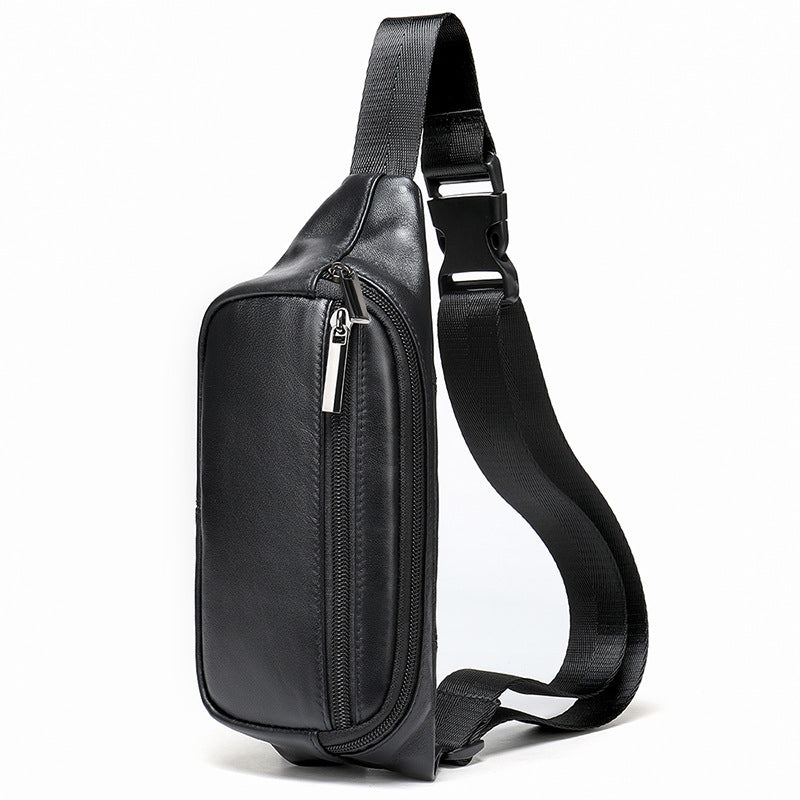 Borseta unisex Aspen, piele naturala, de brau, negra