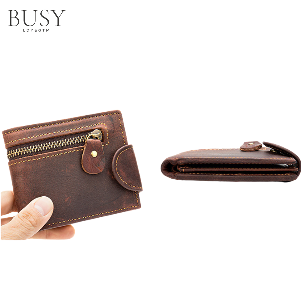 Portofel barbati Walter, piele naturala, multiple compartimente, poza, carte de identitate,