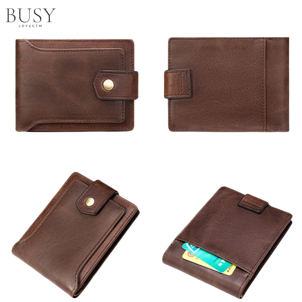 Portofel barbati Brouiage, piele naturala, antiscanare carduri RFID, maro