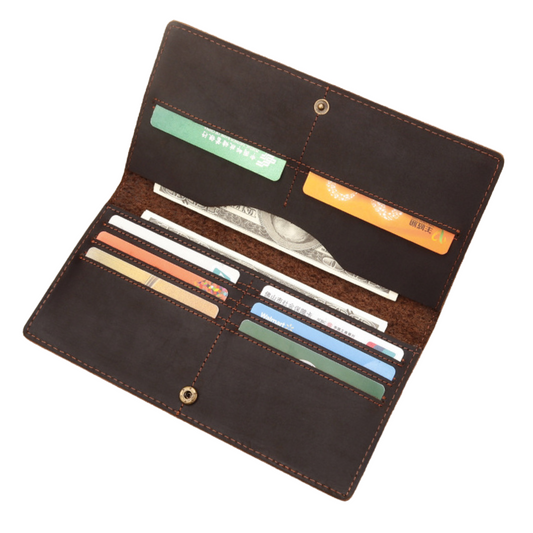 Portofel compact damă piele naturala Crazy Horse, Clas C, Dark Coffee