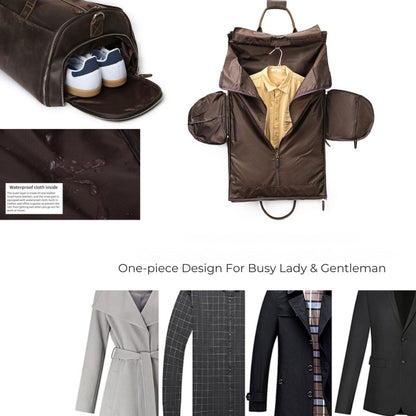Geanta voiaj piele naturala sala fitness garderoba Atlas Busy Lady & Gentleman dark coffee