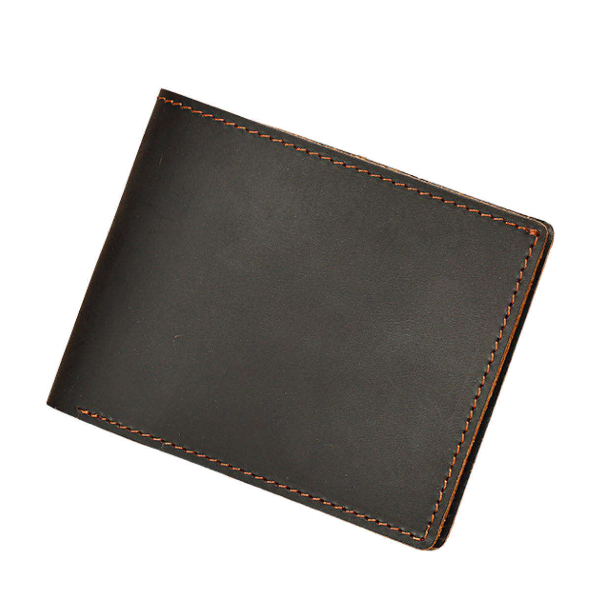 Portofel compact piele naturala Crazy Horse, Clas B, Dark Coffee