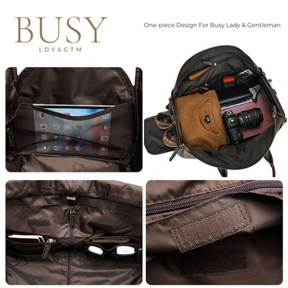 Geanta voiaj piele naturala sala avion business garderoba Atlas Busy Lady & Gentleman negru