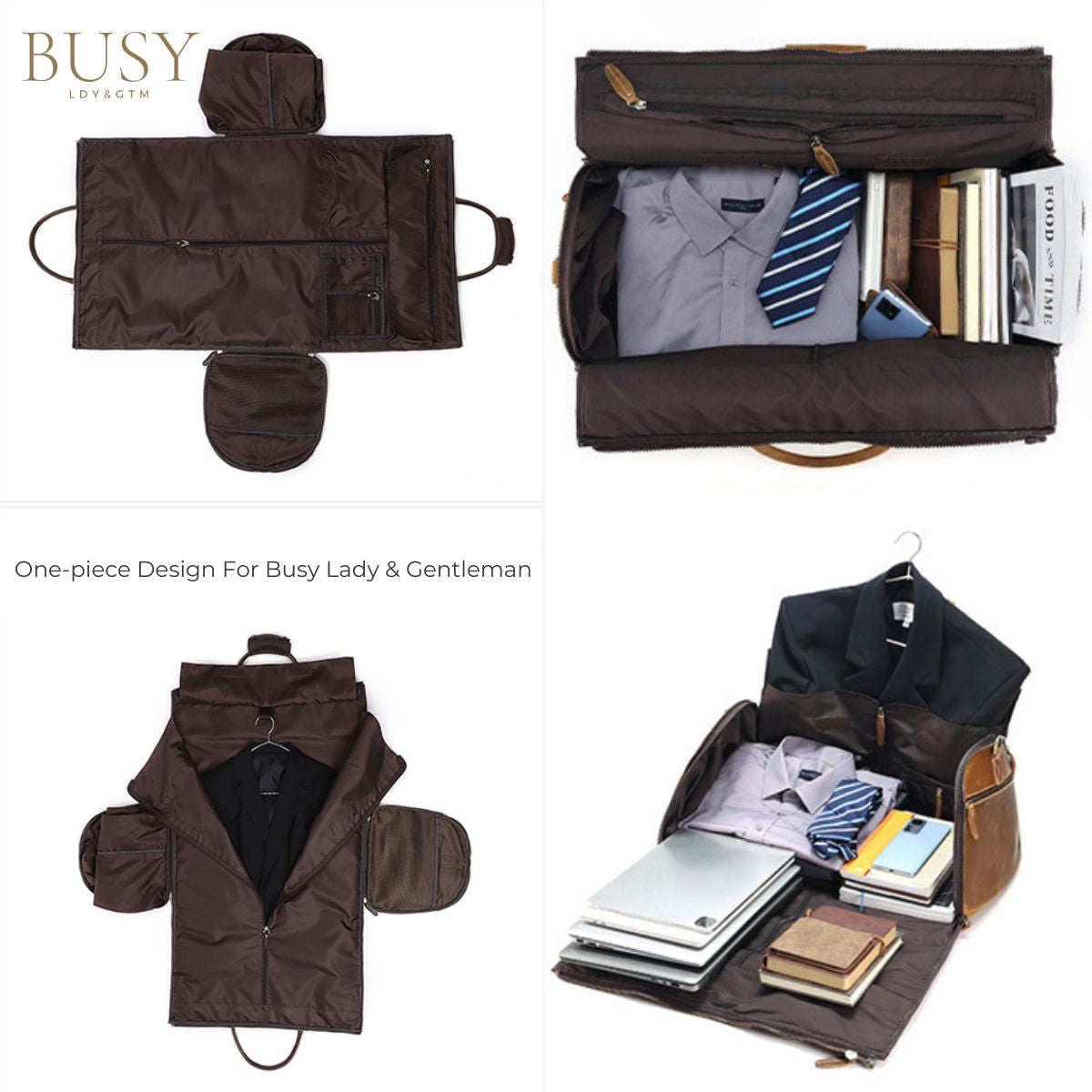 Geanta voiaj piele naturala sala avion business garderoba Atlas Busy Lady & Gentleman