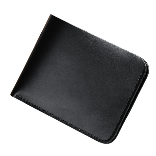 Portofel minimalist piele naturala, Clas A, stil retro, negru
