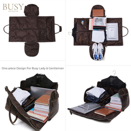 Geanta voiaj piele naturala sala fitness garderoba Atlas Busy Lady & Gentleman dark coffee