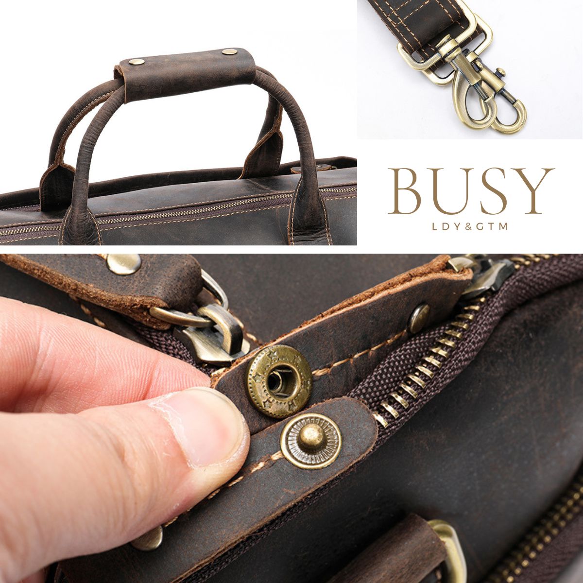 Geanta voiaj piele naturala sala fitness garderoba Atlas Busy Lady & Gentleman dark coffee