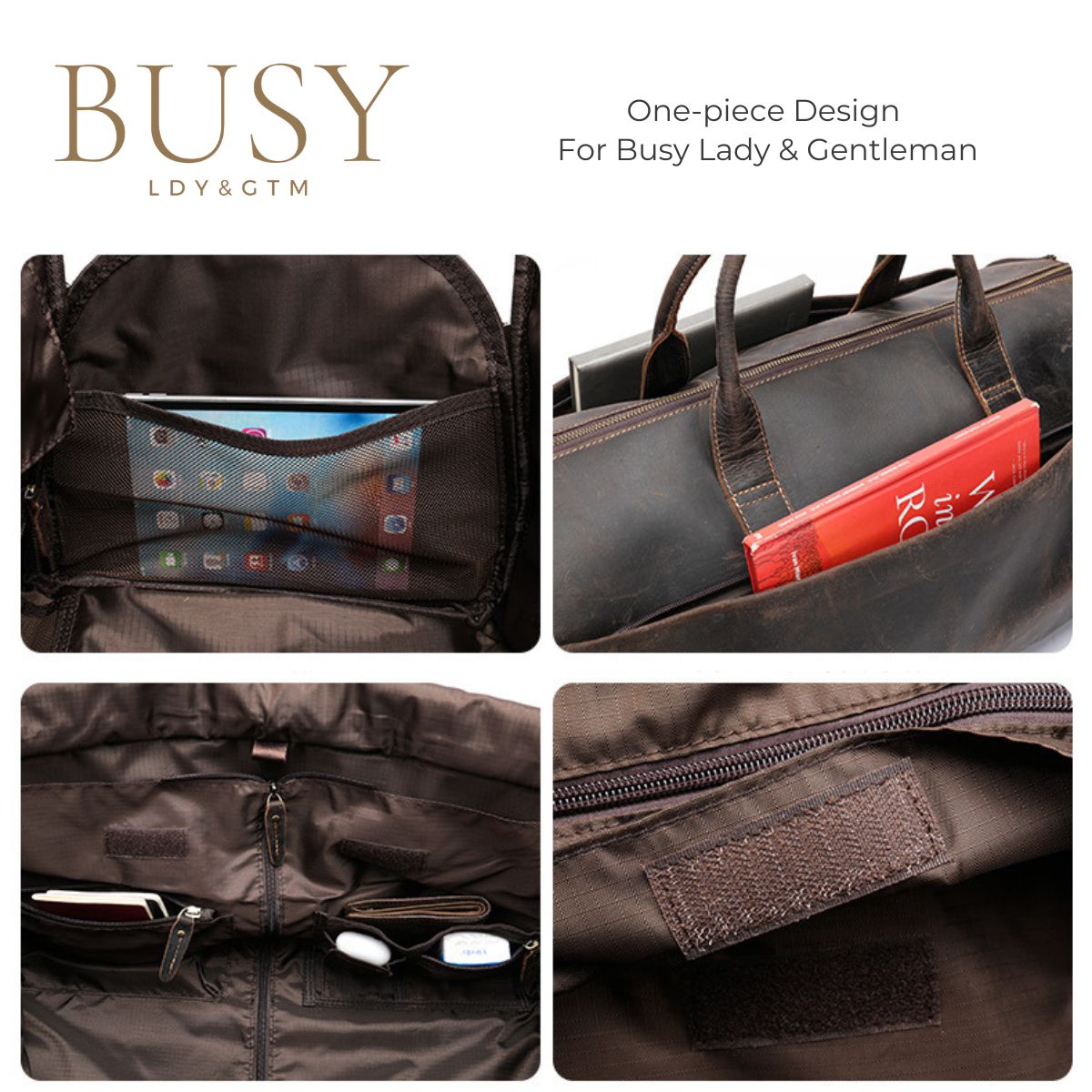 Geanta voiaj piele naturala sala fitness garderoba Atlas Busy Lady & Gentleman dark coffee