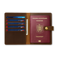 Portofel pasaport piele naturala crazy horse retro Clas ID Busy Lady & Gentleman maro