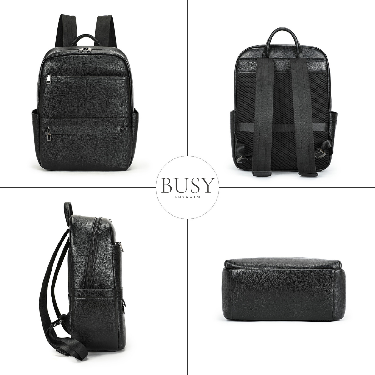 Rucsac Urban / Călătorii din Piele Naturală, Industry, negru