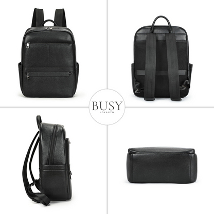 Rucsac Urban / Călătorii din Piele Naturală, Industry, negru