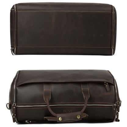 Geanta voiaj piele naturala sala fitness garderoba Atlas Busy Lady & Gentleman dark coffee