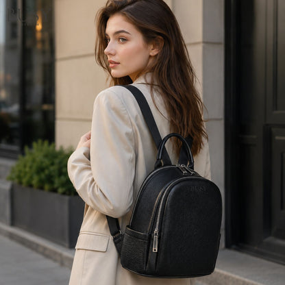Rucsac dama din piele naturală Elisa, negru