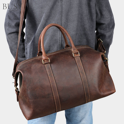 Geantă de voiaj, fitness, piele naturala premium, Tote ,capacitate mare, maro