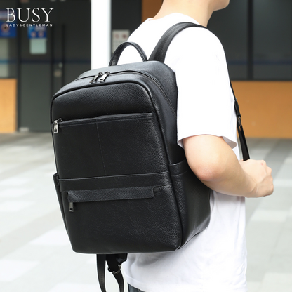 Rucsac Urban / Călătorii din Piele Naturală, Industry, negru