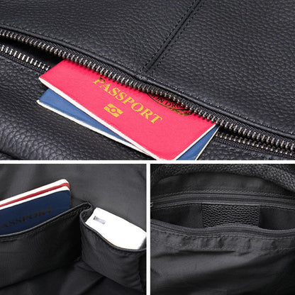 Rucsac minimalist din piele naturală BUSY Lady & Gentleman® Rebel - Negru