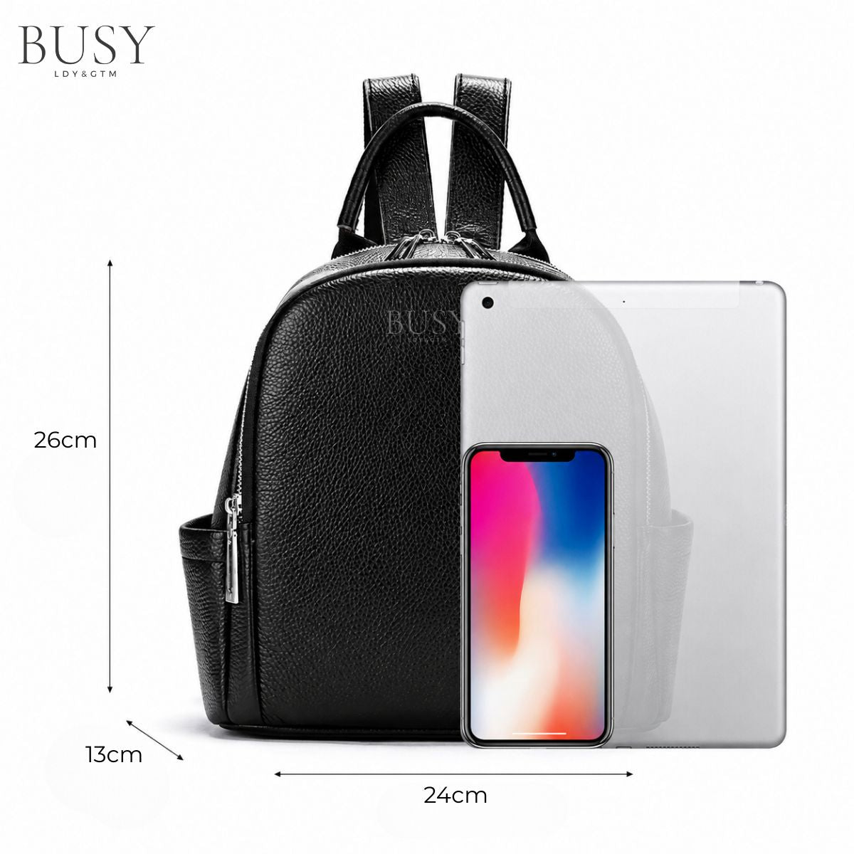 Rucsac dama din piele naturală Elisa, negru
