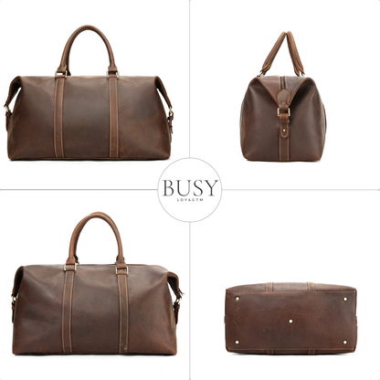 Geantă de voiaj, fitness, piele naturala premium, Tote ,capacitate mare, maro