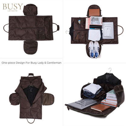 Geanta voiaj piele naturala sala avion business garderoba Atlas Busy Lady & Gentleman negru