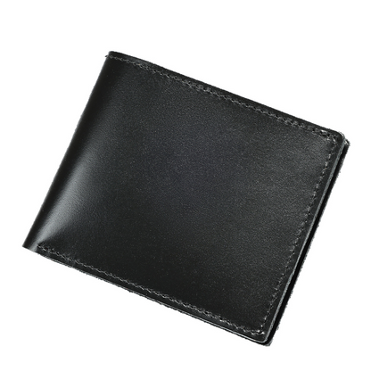 Portofel compact piele naturala, Clas B, Negru