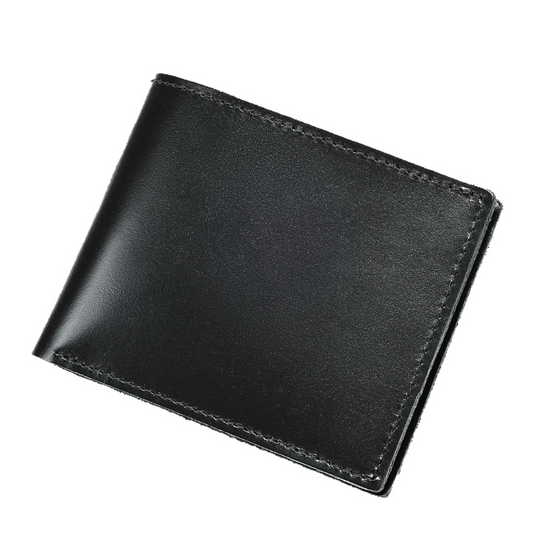 Portofel compact piele naturala, Clas B, Negru