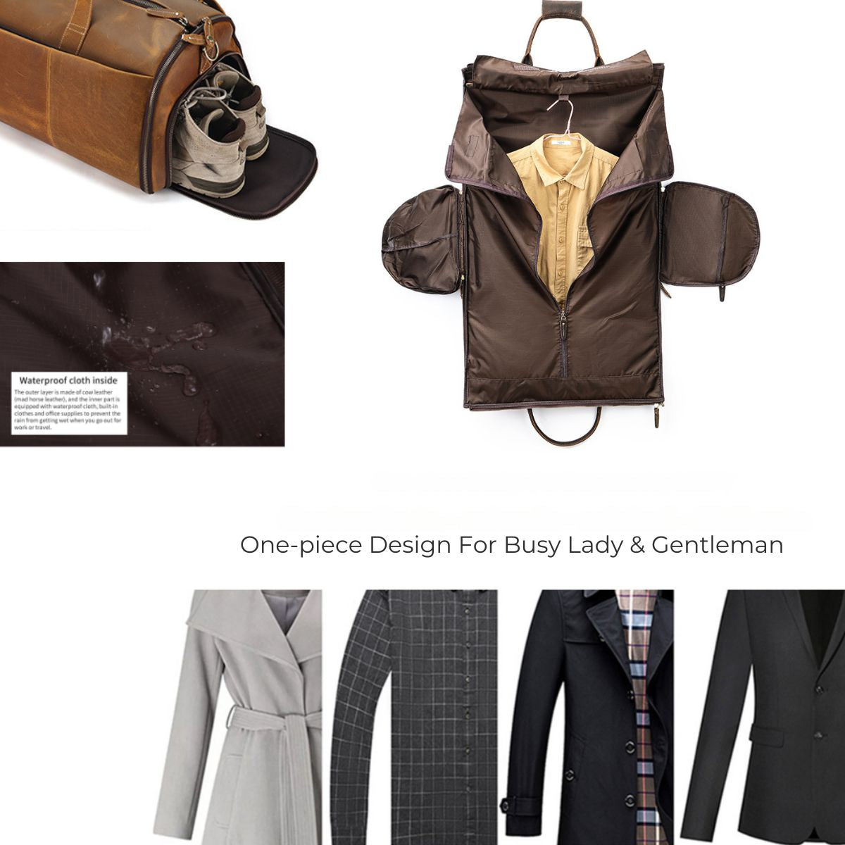 Geanta voiaj piele naturala sala avion business garderoba Atlas Busy Lady & Gentleman