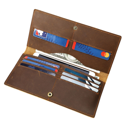Portofel compact damă piele naturala Crazy Horse, Clas C, Coffee