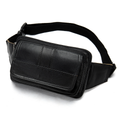 Borseta piele naturala unisex crossbody antifurt Urban Edge Busy Lady & Gentleman negru