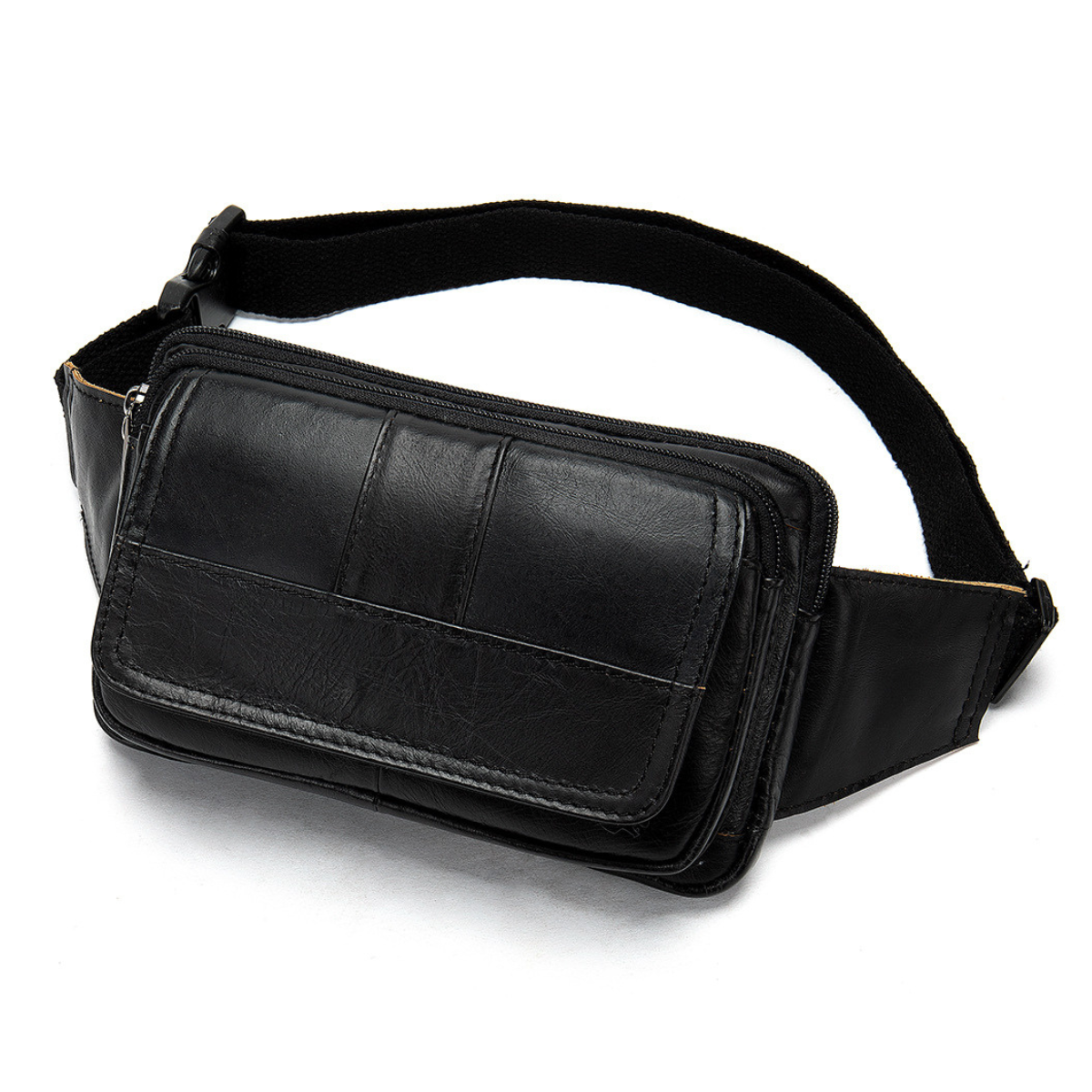 Borseta piele naturala unisex crossbody antifurt Urban Edge Busy Lady & Gentleman negru