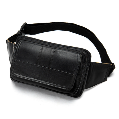 Borseta piele naturala unisex crossbody antifurt Urban Edge Busy Lady & Gentleman negru